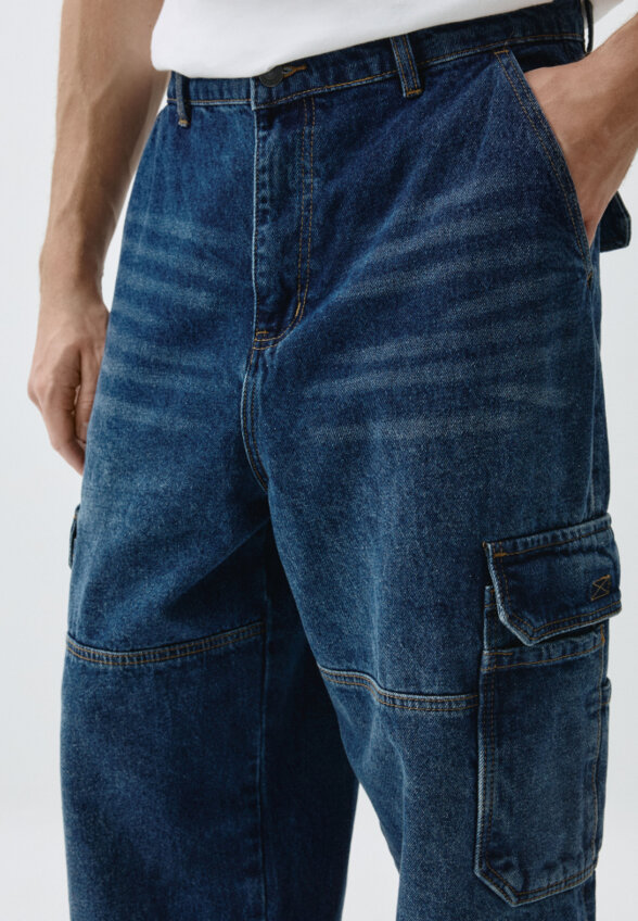 Джинсы карго BAGGY FIT со средней посадкой