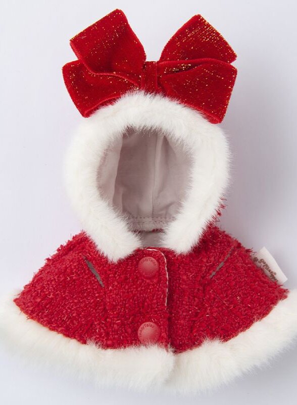 Медведь Lina TeddyTales, XS ,в плаще с бантоом, молочный, брелок, 15 см