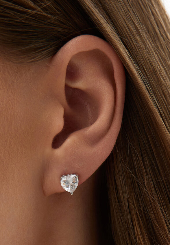 Серебряные серьги-гвоздики Софи с фианитами 7 мм MIE