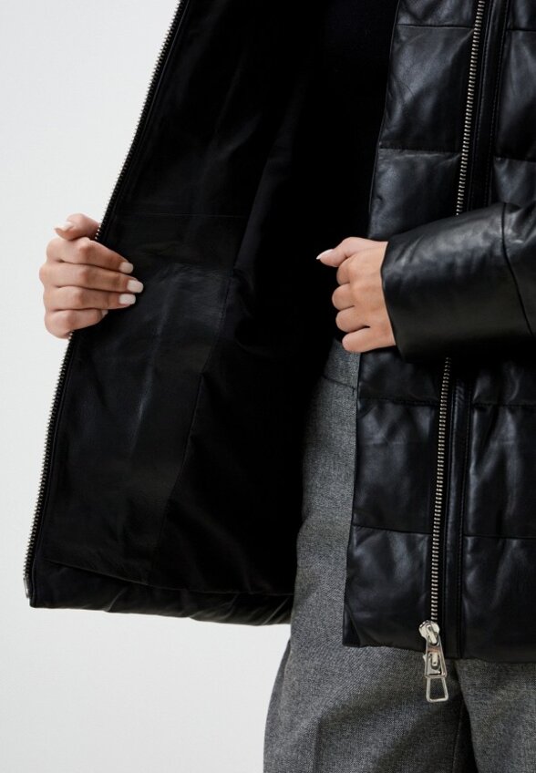 Куртка кожаная утепленная Снежная Королева