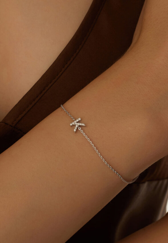 Серебряный браслет с буквой К MIESTILO MIE