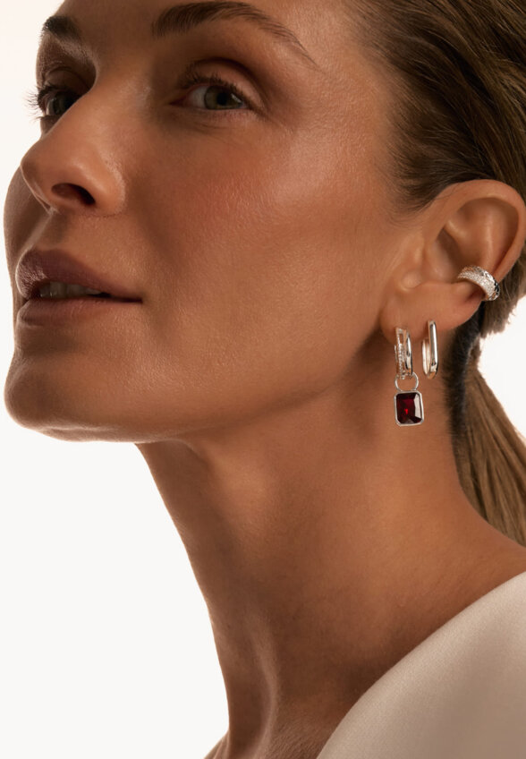Серебряные серьги-трансформеры Бургунди MIE