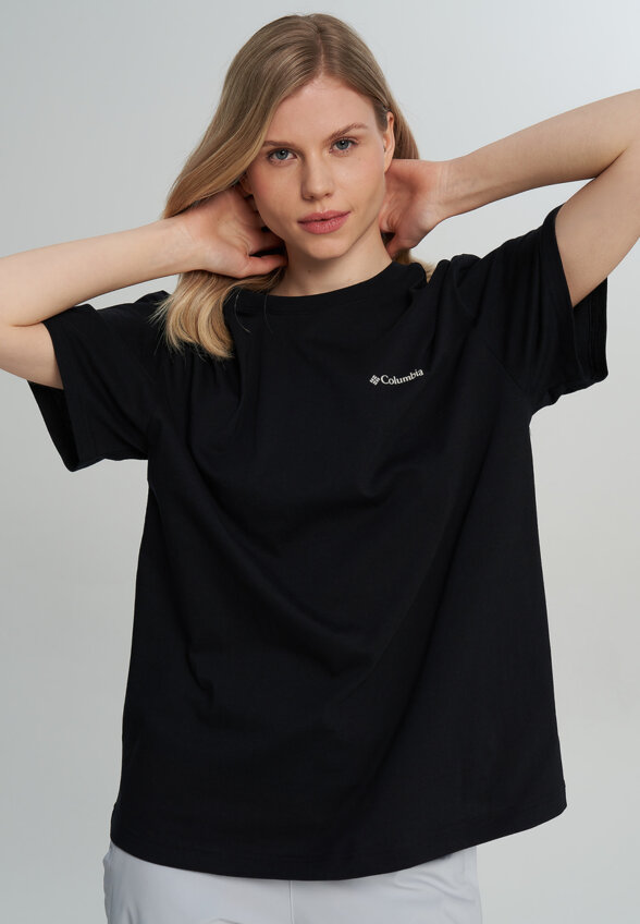 Футболка женская оверсайз Columbia Rolling Bend Graphic Oversized Tee, Черный