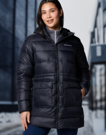 Пуховик женский Columbia Harmony Falls Mid Down Jacket, Черный женщинам