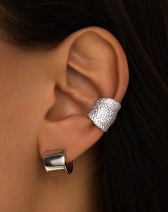 Широкий кафф из серебра c фианитами MIE женщинам