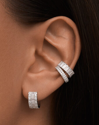 Кафф с фианитами из серебра Багет MIE женщинам