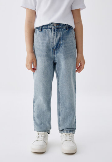 Джинсы Mom fit на резинке для девочек