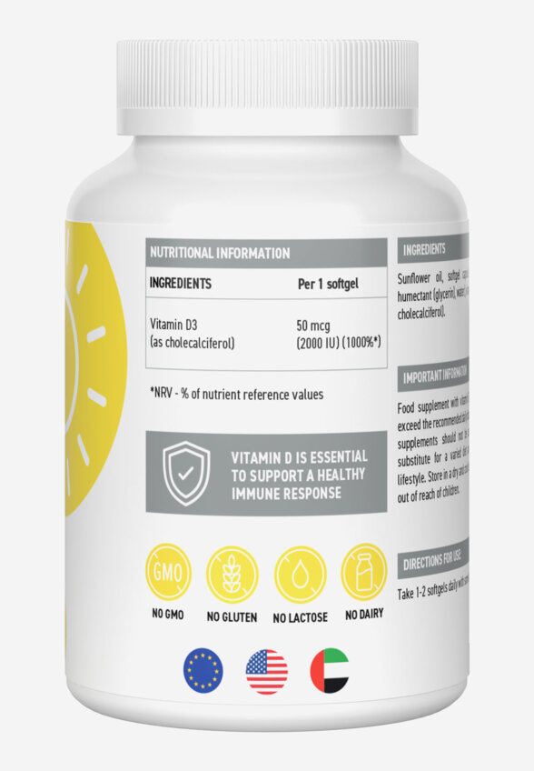 Витамин D3 Ultrasupps, 180 шт, Белый