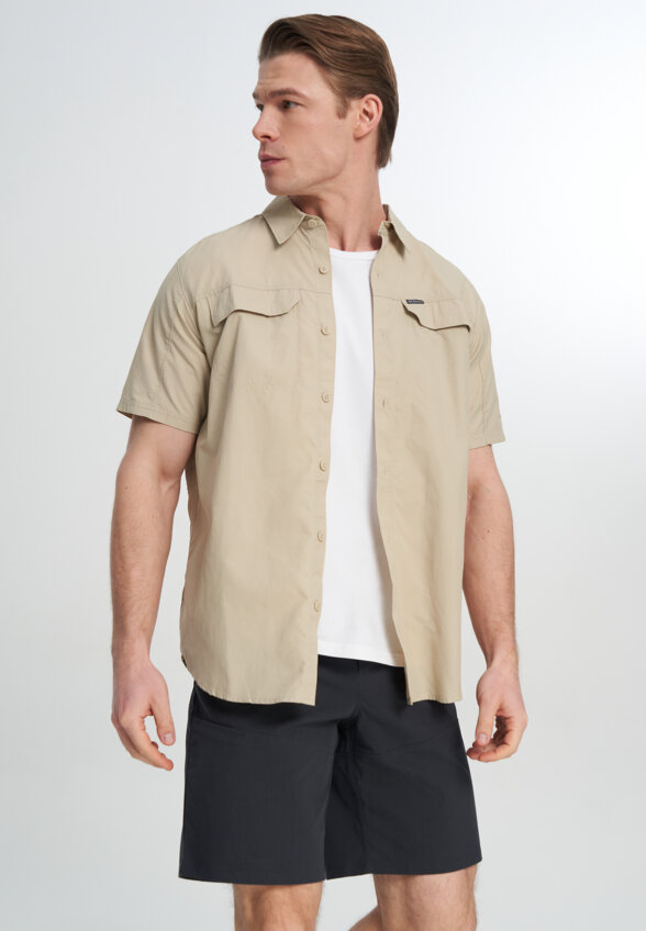 Рубашка с коротким рукавом мужская Columbia Silver Ridge 2.0 Short Sleeve Shirt, Бежевый
