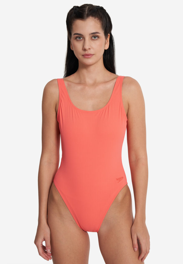 Купальник слитный женский Speedo Textd Belted Deep, Оранжевый