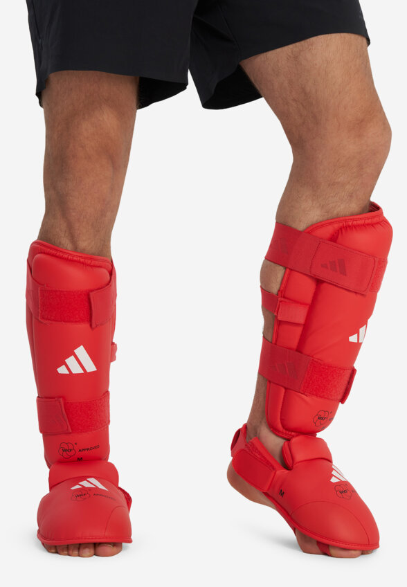 Защита голени и стопы adidas WKF Shin & Removable Foot, Красный