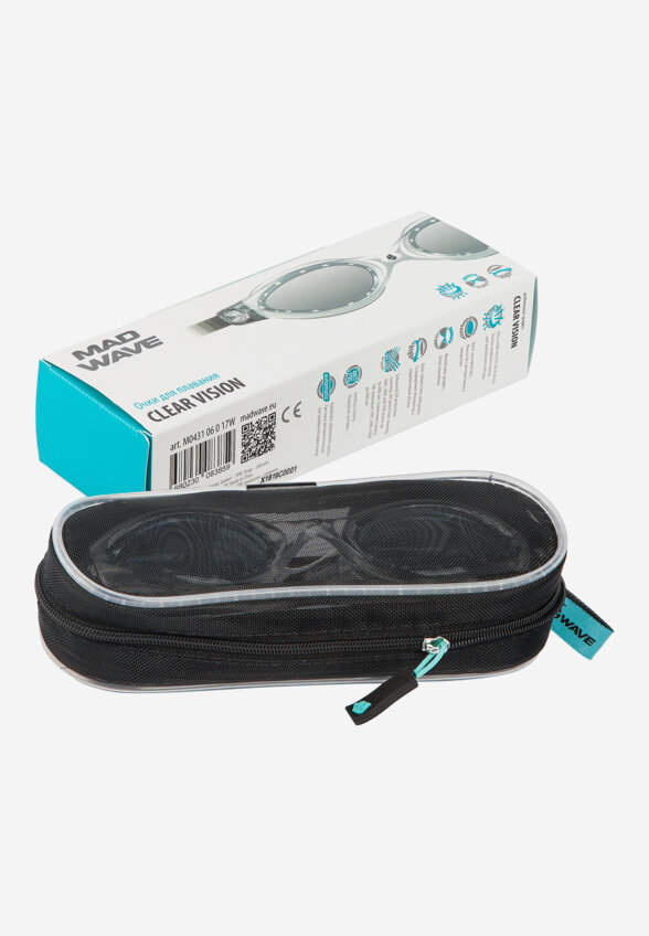 Очки для плавания Mad Wave Clear Vision CP Lens, Серый