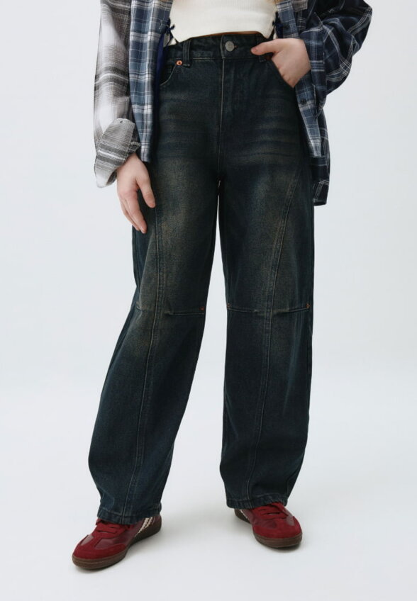 Винтажные джинсы Baggy Fit для девочек