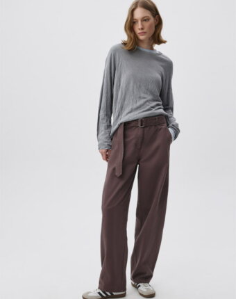 Хлопковые брюки Slouchy с поясом на талии женщинам