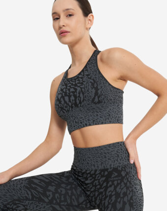 Топ бра спортивный Demix HighFlow Yoga Seamless Longline, Черный женщинам