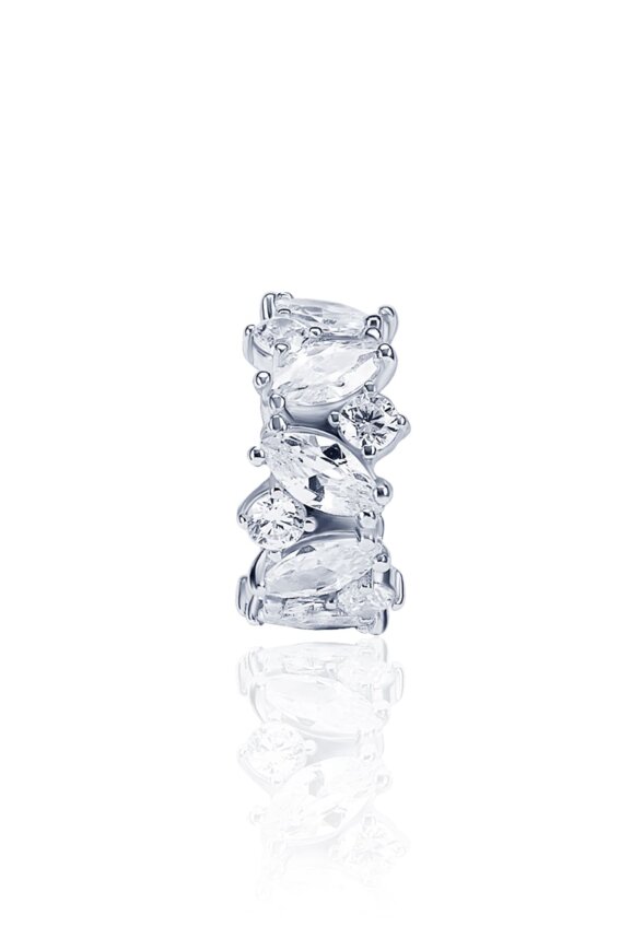 Серебряный кафф с фианитами MIE