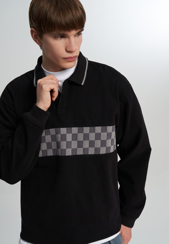 Лонгслив мужской Vans Medford Checkerboard LS, Черный