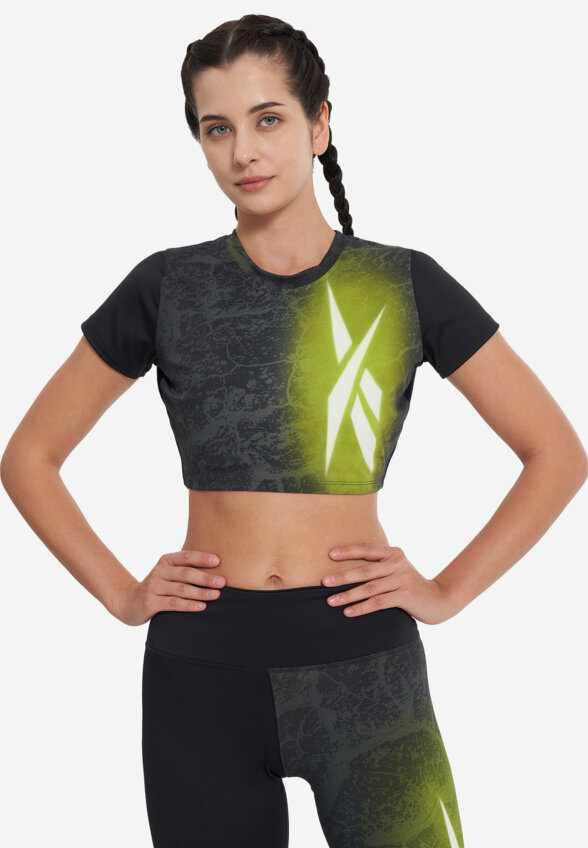Футболка женская Reebok Lux Bold Cropped, Черный