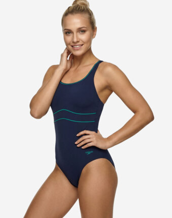 Купальник слитный женский Speedo Solid Contour Eclipse, Синий женщинам
