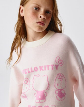 Вязаный джемпер в стиле гранж с Hello Kitty для девочек детям