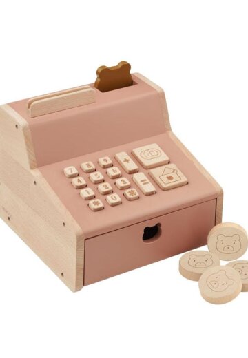 Игрушечная касса ЛИВУД (LIEWOOD), мульти микс с темно-розовым