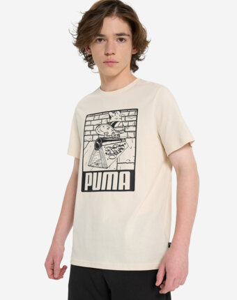 Футболка для мальчиков PUMA ESS+ Mid 90s Graphic, Бежевый женщинам