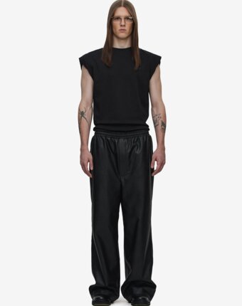 Брюки  Crumpled Faux-Leather Black FABLE мужчинам