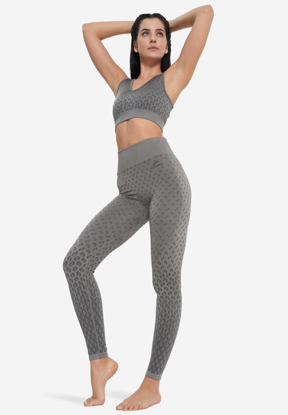 Легинсы женские Demix HighFlow Yoga Seamless Gfx, Серый
