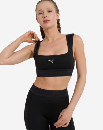 Топ бра спортивный PUMA Move Lace Bra, Черный женщинам