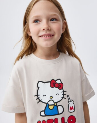 Футболка с принтом Hello Kitty для девочек детям