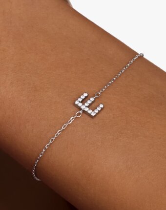 Серебряный браслет с буквой E MIESTILO MIE женщинам