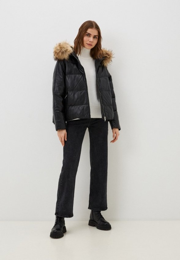 Куртка кожаная утепленная Снежная Королева