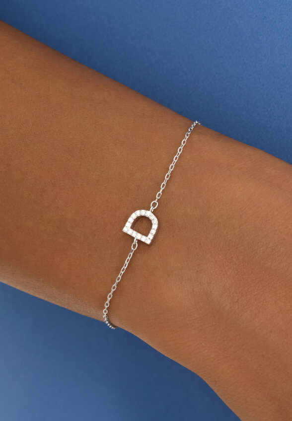 Серебряный браслет с буквой D MIESTILO MIE