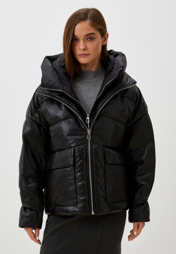 Куртка кожаная утепленная Снежная Королева