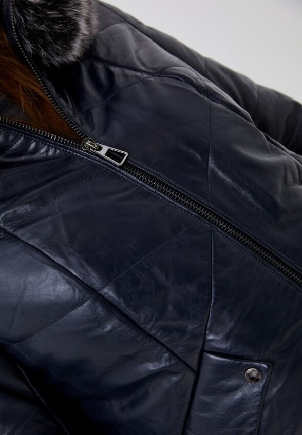 Куртка кожаная утепленная Снежная Королева