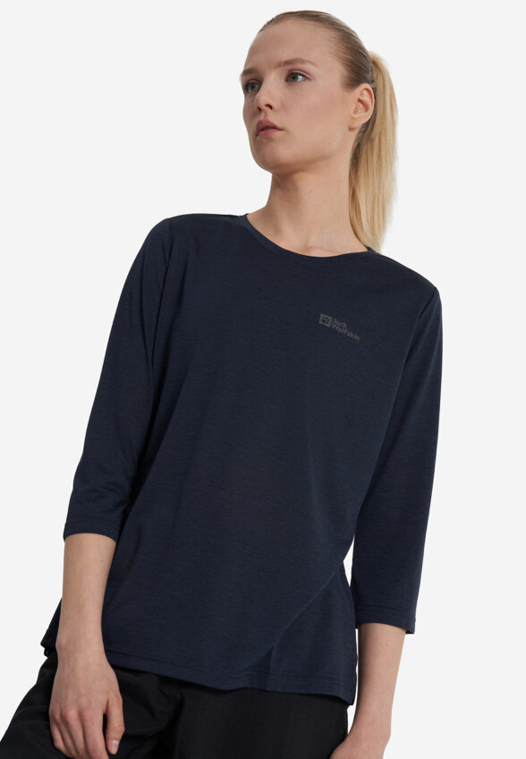Лонгслив женский Jack Wolfskin Crosstrail, Синий