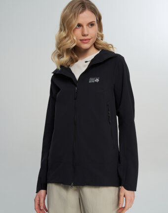 Куртка софтшелл женская Mountain Hardwear Chockstone Alpine Lt Hooded Jacket, Черный женщинам